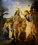 Verrocchio & Leonardo da Vinci Baptism of Christ, 177 × 151 cm.