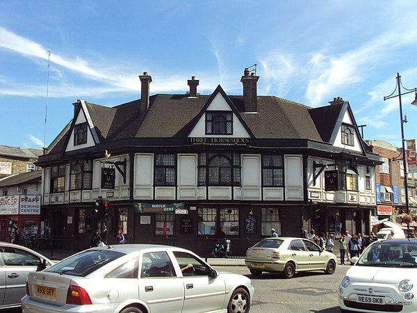 The Three Horseshoes a former pub, once in the centre of Southall