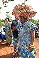 The customary attire for young women at a funeral ceremony in the Bamileke tribe of Cameroons western region