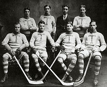 Team members of the 1906-07 Toronto Professional Hockey Club. Founded in 1906, the club was the first professional hockey team in Toronto. Toronto Professional Hockey Club, 1906-97.jpg