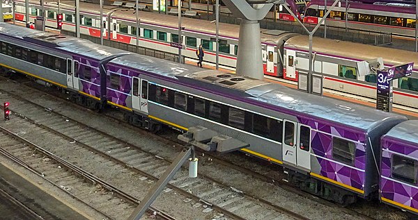 Refurbished H Sets at Southern Cross station in July 2019