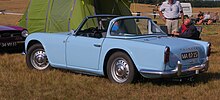 Triumph TR4, the first volume-manufactured Sedanca style body (later commonly called Targa) Triumph TR4 confronts TR6.jpg