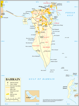 Kaart van Bahrein