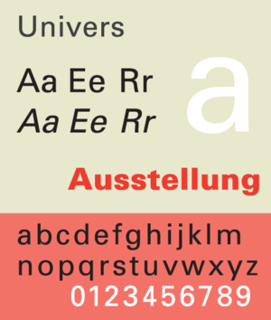 Voorbeeld van regels met een voorbeeld van het lettertype genaamd Universe