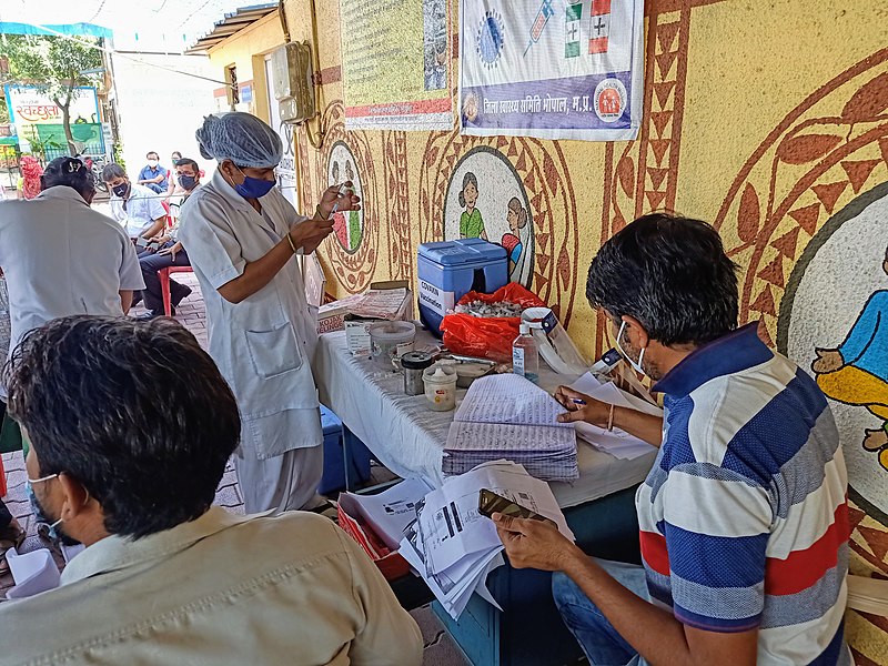 File:Vaccination drive for COVID prevention in Bhopal, India 02.jpg