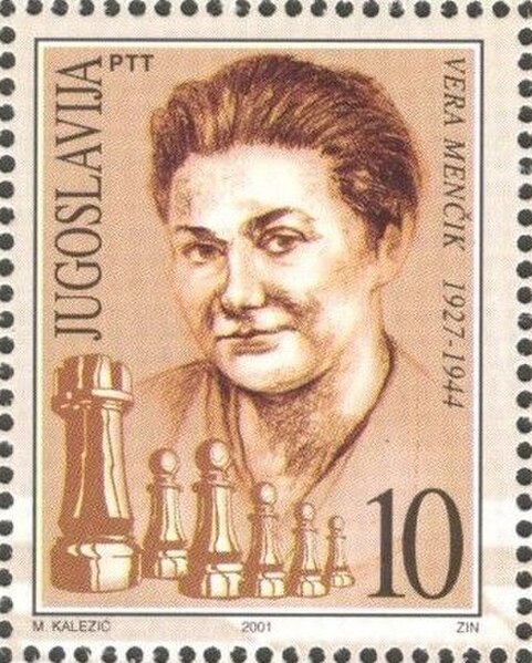 Menchik on a 2001 stamp from Yugoslavia