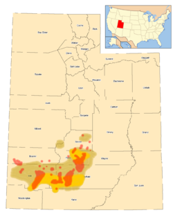 Utahinpreeriakoiran levinneisyys