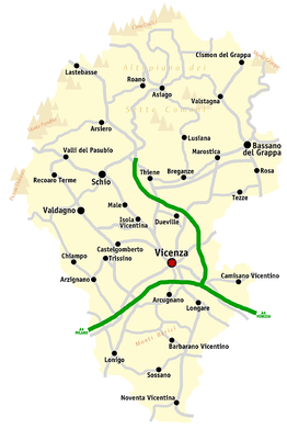 Kaart van Vicenza (VI)