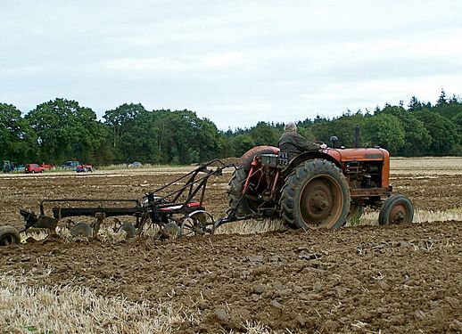 Vintage tractor at ploughing competition