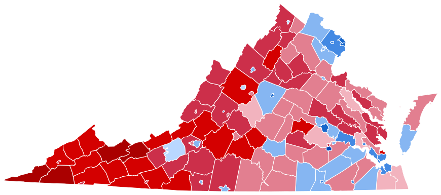 Virginia Presidential Election Results 2016.svg