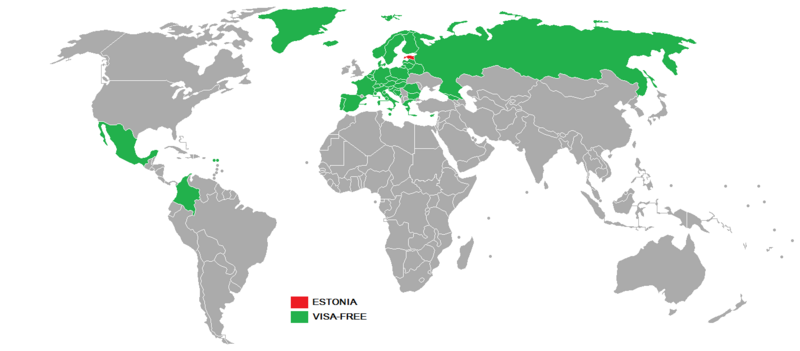 Visa requirements for Estonian non-citizens Visa requirements Estonian non-citizens.png