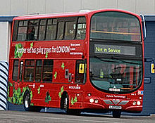 Arriva London Wright Eclipse Gemini bodied B5LH in January 2010. Volvo B5L Scaled Sharpened 300px.jpg