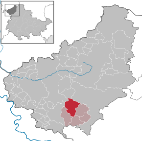 Poziția Wachstedt pe harta districtului Eichsfeld