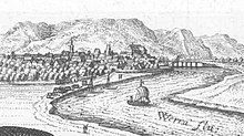 Frachtkahn auf der Werra bei Wanfried, 1655