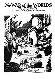 An early example of the theme, H. G. Wells' The War of the Worlds War of the Worlds original cover bw.jpg
