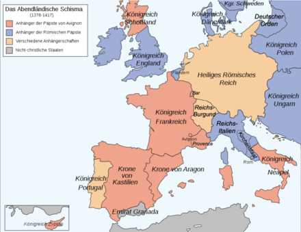 Abendländisches Schisma: Entstehung, Pontifikat Urbans VI., Obödienzen