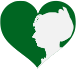 WikiProject Women in Green logo: a silhouette of a woman's face set against a green background.
