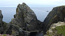 Yellow Stack at Point of Fethaland, Northmavine Yellow Stack at Point of Fethaland - geograph.org.uk - 5810762.jpg