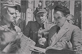 Leon Pietraszkiewicz, Czesław Piaskowski et Leonard Buczkowski sur le plan de Chansons interdites
