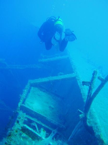 Diving the wreck of the Zenobia, off Larnaca in Cyprus