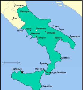 Konungariket Sicilien från och med 1154.