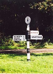 A British fingerpost of the style used before modernisation. 08 Fingerpost.jpg