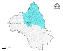 Murols dans l'arrondissement de Rodez en 2020.