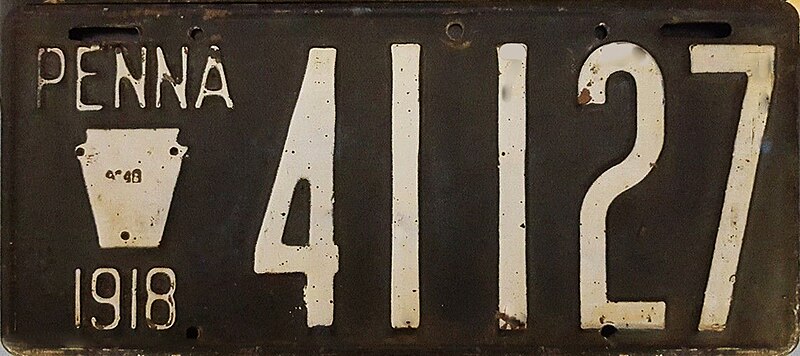 File:1918 Pennsylvania license plate.jpg