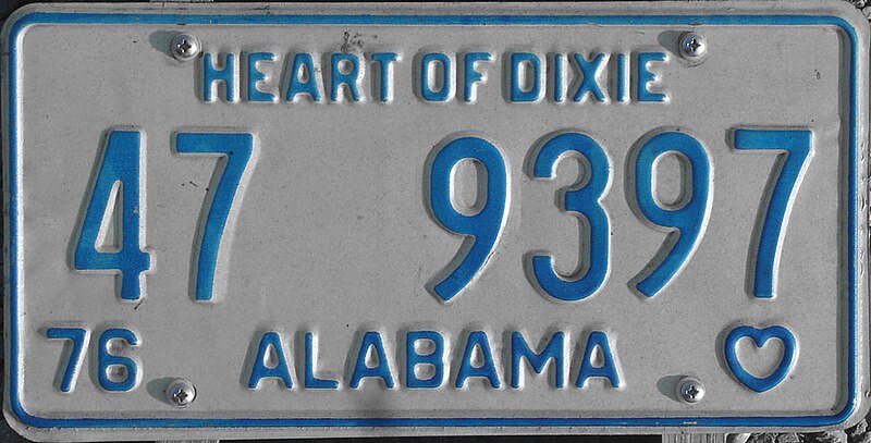 File:1976 Alabama passenger license plate.jpg