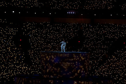 k.d. lang performing Leonard Cohen's "Hallelujah" at the 2010 Winter Olympics opening ceremony