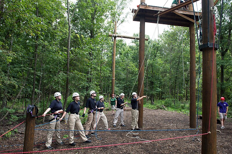 File:2015 Law Enforcement Explorers Conference explorers prepare for obstacle course.jpg