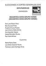 Miniatuur voor Bestand:2016 Spanish General Elections Ballot - Zaragoza - Recortes Cero-Grupo Verde.jpg