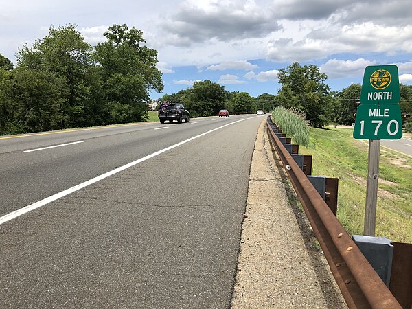 The Garden State Parkway traversing Woodcliff Lake, a verdant Bergen County borough, the North American corporate headquarters of BMW, and a bedroom s