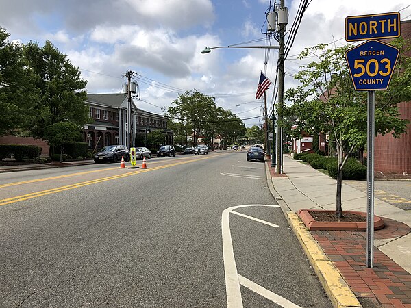 County Route 503 (Kinderkamack Road) northbound in Oradell