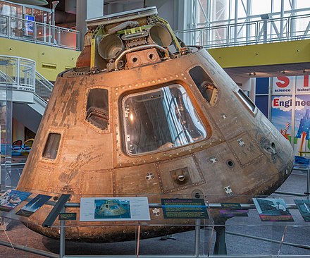 Apollo 12 CM Yankee Clipper on display at the Virginia Air and Space Center in Hampton, Virginia