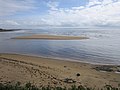 Banc de sable gênant l'entrée dans la ria de la Laïta (vu depuis la plage du Bas-Pouldu).