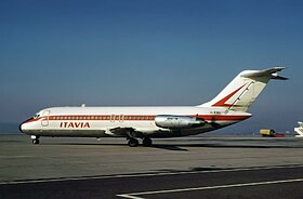 La empresa Itavia DC-9 fotografiada en 1972.