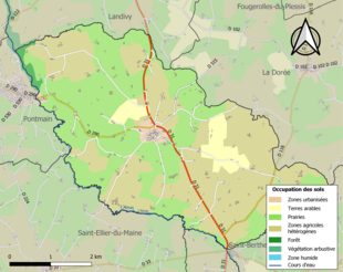 Mappa a colori che mostra l'uso del suolo.