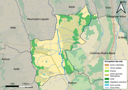 Kolorowa mapa przedstawiająca zagospodarowanie terenu.