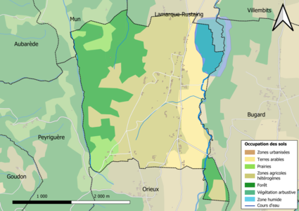 Kolorowa mapa przedstawiająca użytkowanie gruntów.