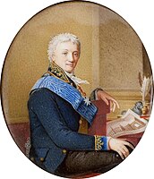Граф А. С. Строганов. Миниатюра на эмали, 1806, Государственный Эрмитаж.