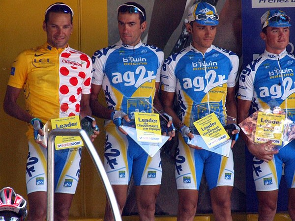 An AG2R Prévoyance team photo at the sign-in during stage 11 of the 2006 Tour de France