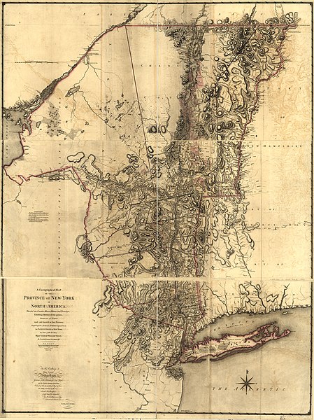 File:A chorographical map of the Province of New-York in North America, divided into counties, manors, patents and townships; exhibiting likewise all the private grants of land made and located in that LOC 74692647.jpg