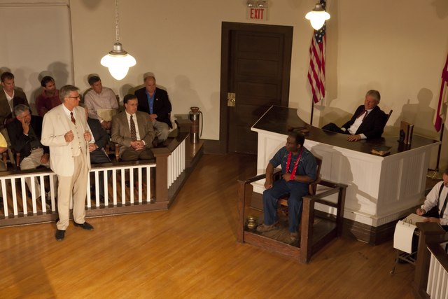 A scene from the play performed in the actual courthouse in Monroeville