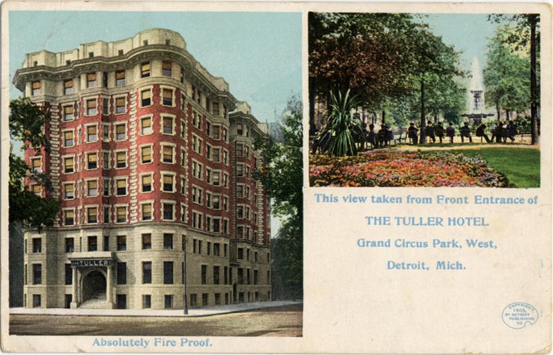 File:Absolutely Fire Proof, This view taken from front Entrance of the Tuller Hotel, Grand Circus Park... (NBY 21328).jpg