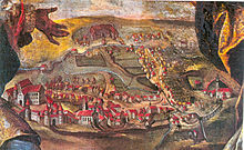 לאופים 1726, מיקום היישוב היהודי העתידי בפינה הימנית התחתונה, איור