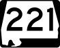 State Route 221 marker