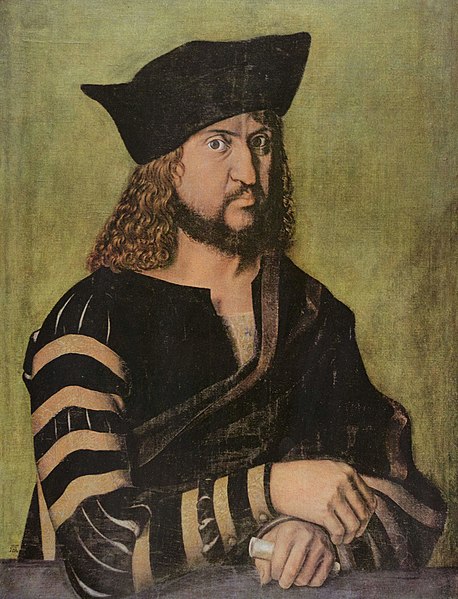 Portrait of Frederick III of Saxony at his thirties, made by Albrecht Dürer in 1496.