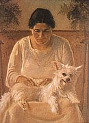 Retrato de Hanna Andersen com o Cachorro (f.d.)