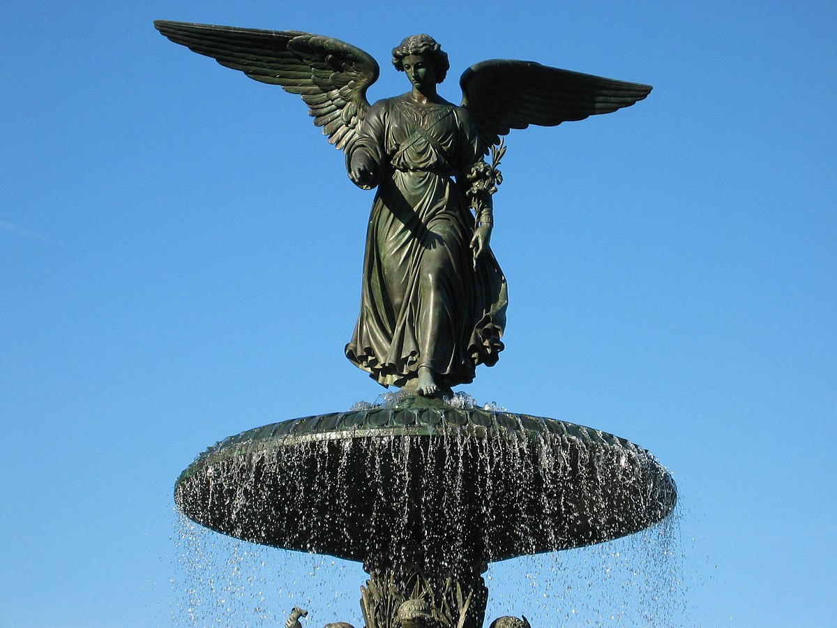 New York City, Manhattan, Central Park, Angel of the Waters Fountain,  Bethesda Terrace